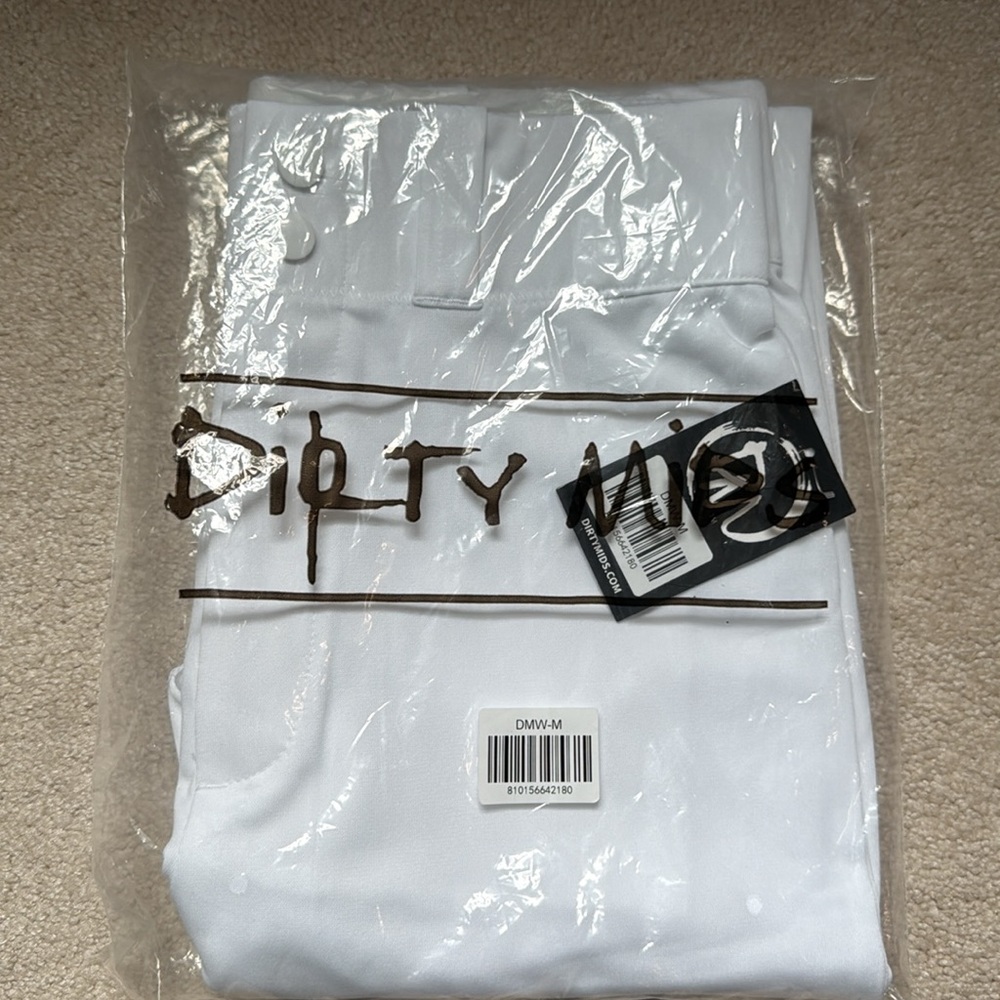 Dirty Mids Baseball Pants S White *tight fit and short ankle style*